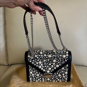 Michael Kors Black and Silver Pearl Crossbody Bag